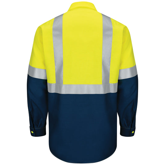 Hi-Visibility Long Sleeve Color Block Ripstop Work Shirt - Type R, Class 2 Uni-Sex