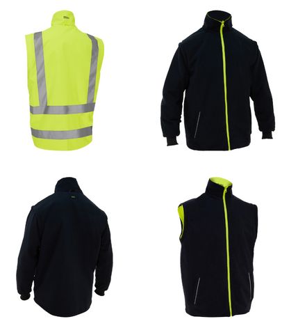 Men's Multi-Season ANSI Type R Class 3 Ripstop 5-in-1 Jacket with Class 2 Zip-Out Inner Jacket