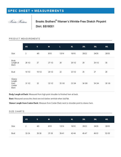 Brooks Brothers Women's Wrinkle-Free Stretch Pinpoint Shirt BB18001